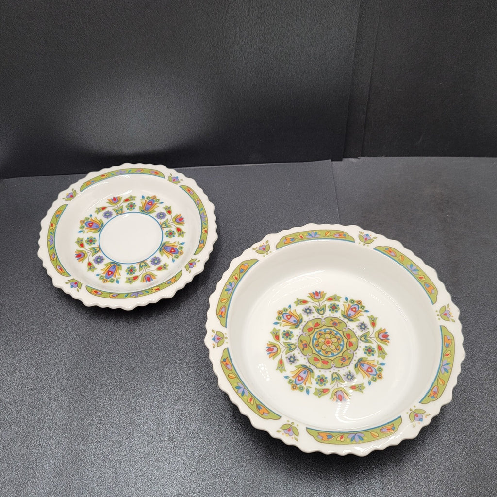 Vtg SANGO One World HELLESPONT 8001 Japan Floral Bowl Saucer