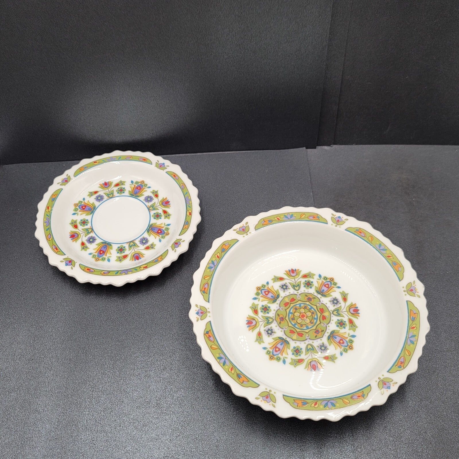 Vtg SANGO One World HELLESPONT 8001 Japan Floral Bowl Saucer