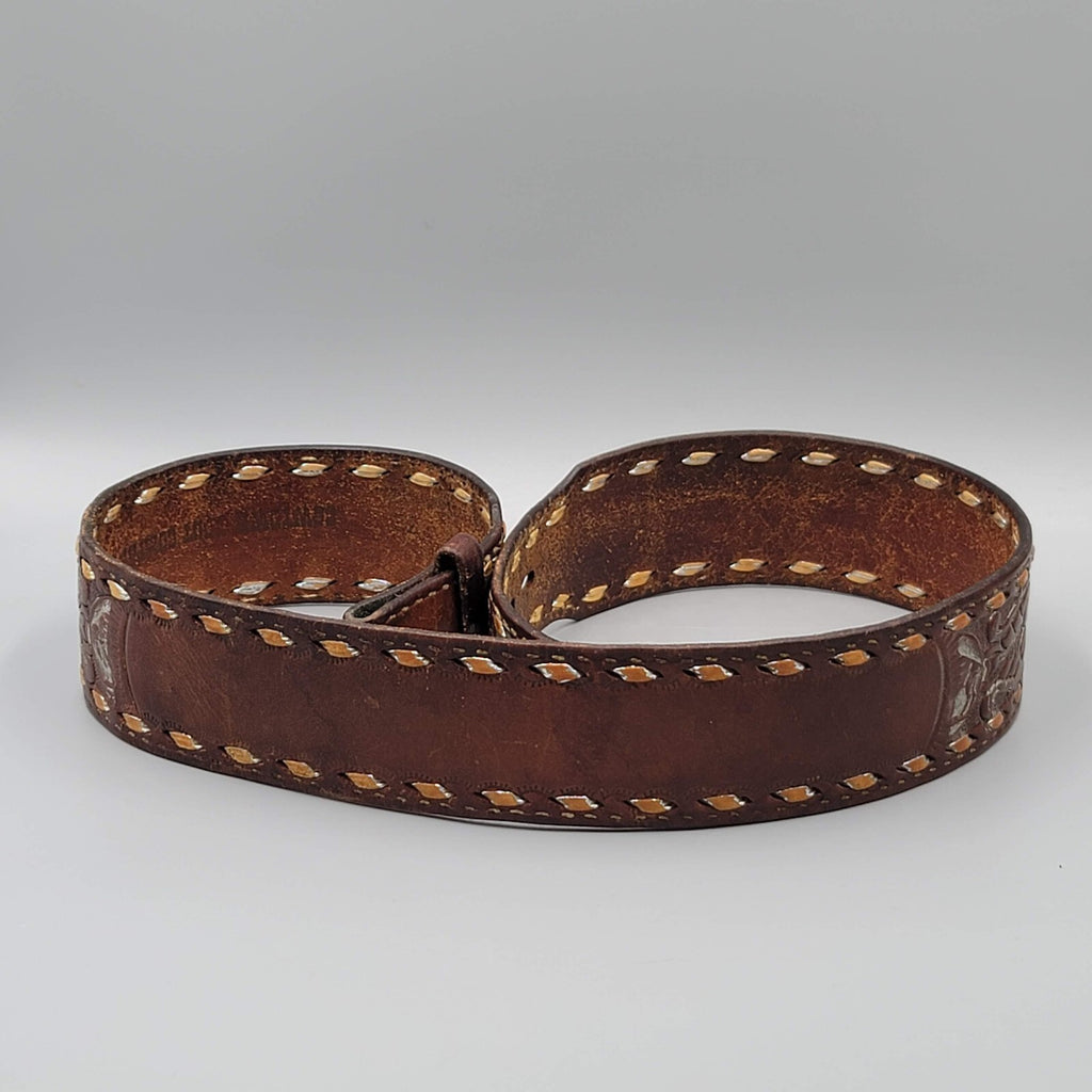 Vintage Cowtown Leather Buffalo Nickel Embossed Belt Small Pre-owned