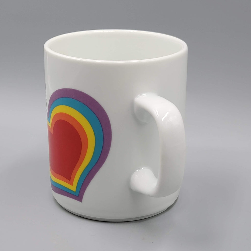 Vintage Avon Rainbow The Love Mug Coffee Cup Rainbow Heart 1983 Easter