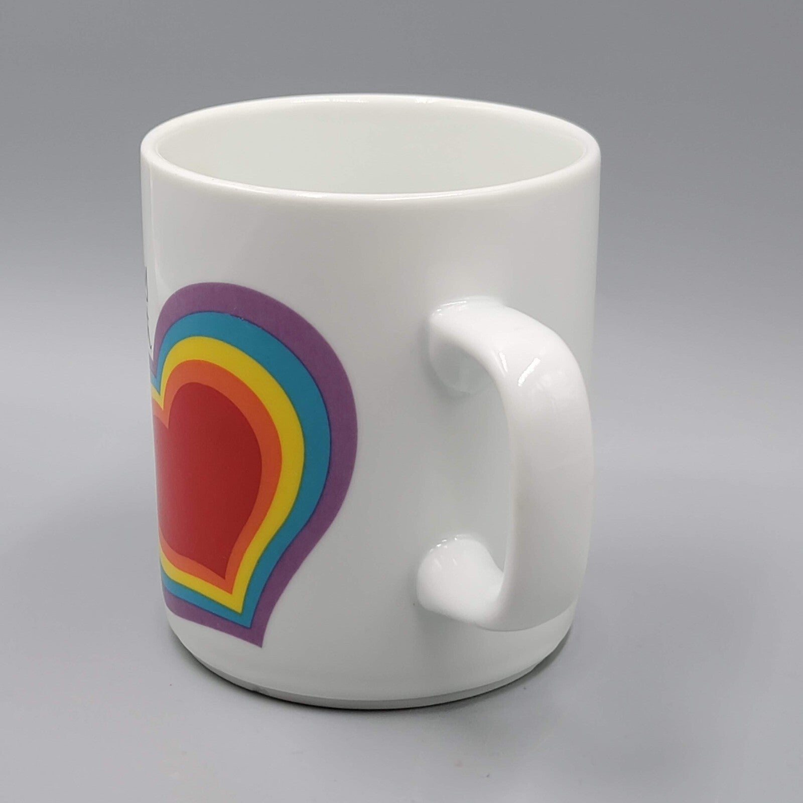 Vintage Avon Rainbow The Love Mug Coffee Cup Rainbow Heart 1983 Easter