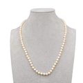 Vintage Champagne Faux Pearl Necklace Hand Knotted 20 in