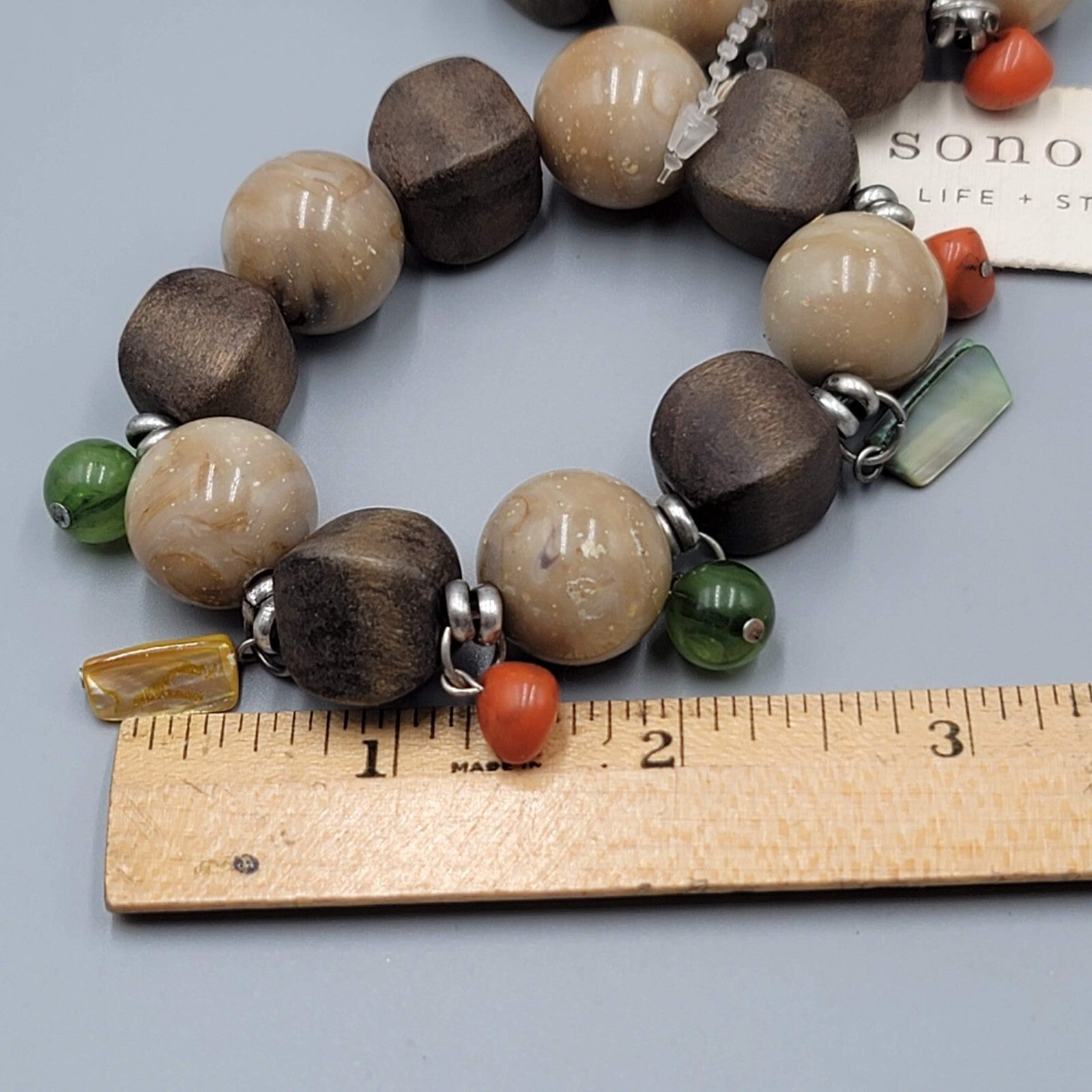 Sonoma Bracelet NWT Lot of 2 Chunky Wood Bead Elastic