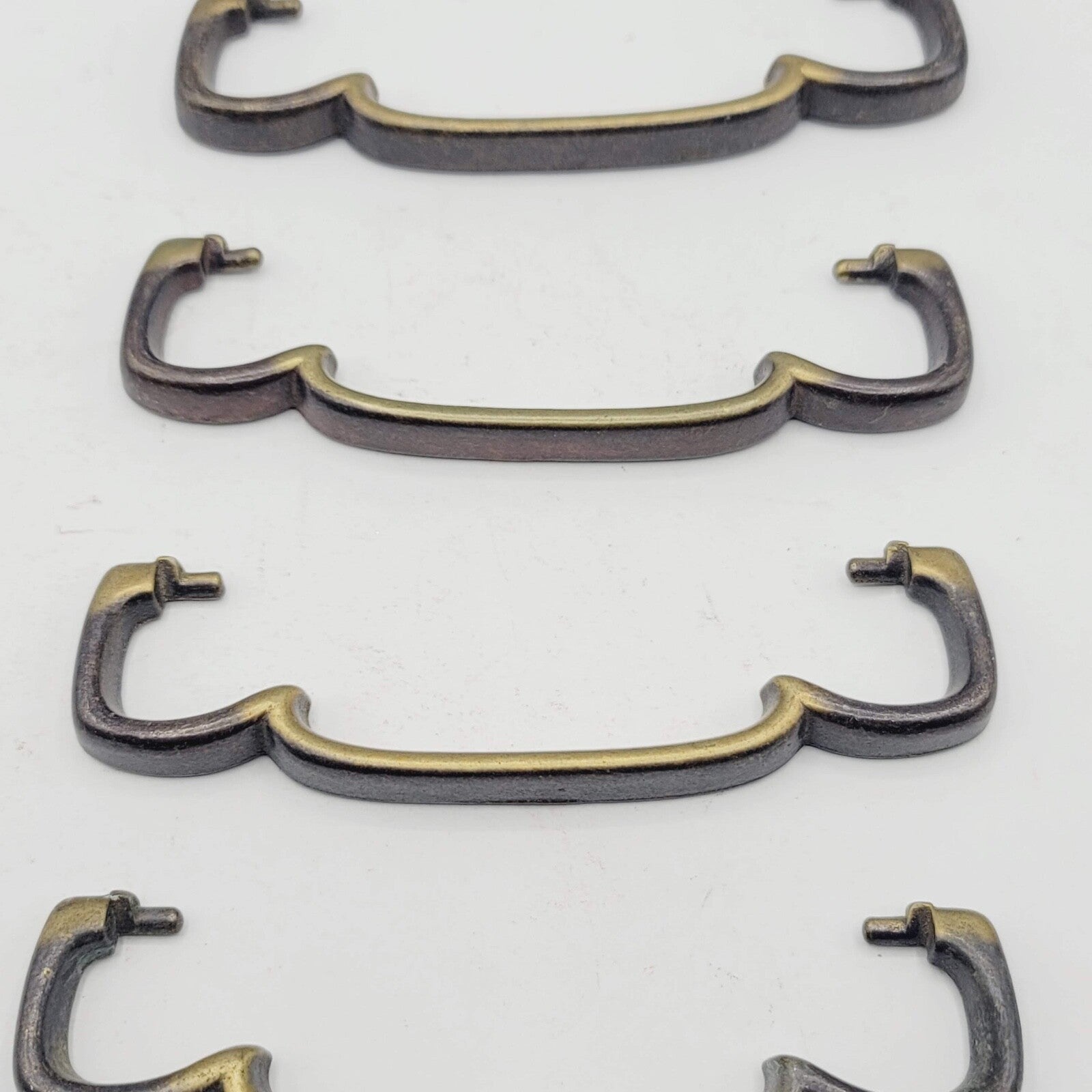 Vintage Single Brass Ornate Bail Pull for 4" Pull Handle Replacement Set of 4