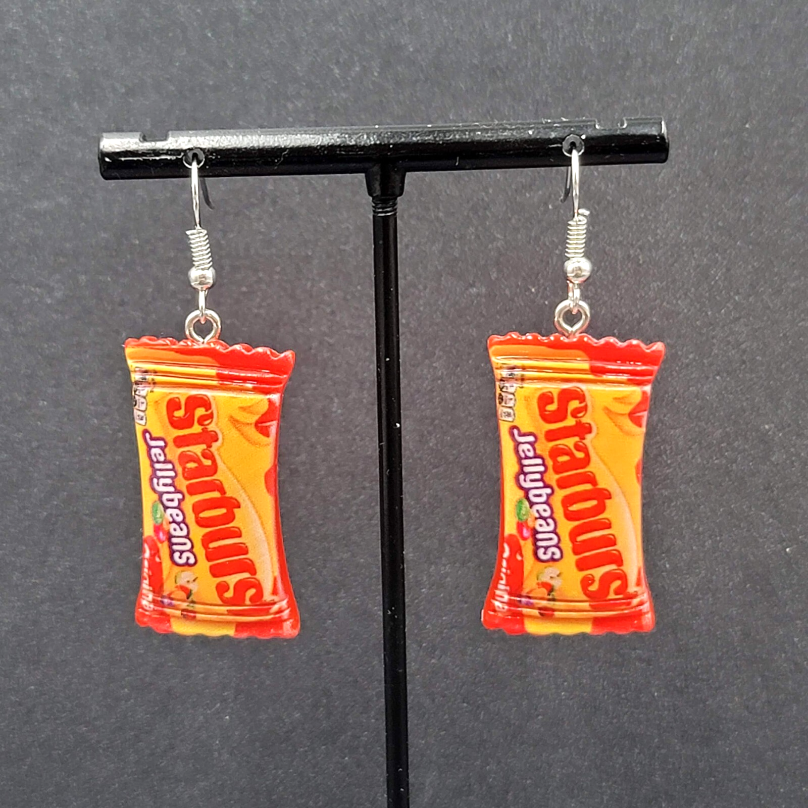 New STARBURST JELLYBEANS Candy Pierced Earrings Acrylic Dangle 1.25"