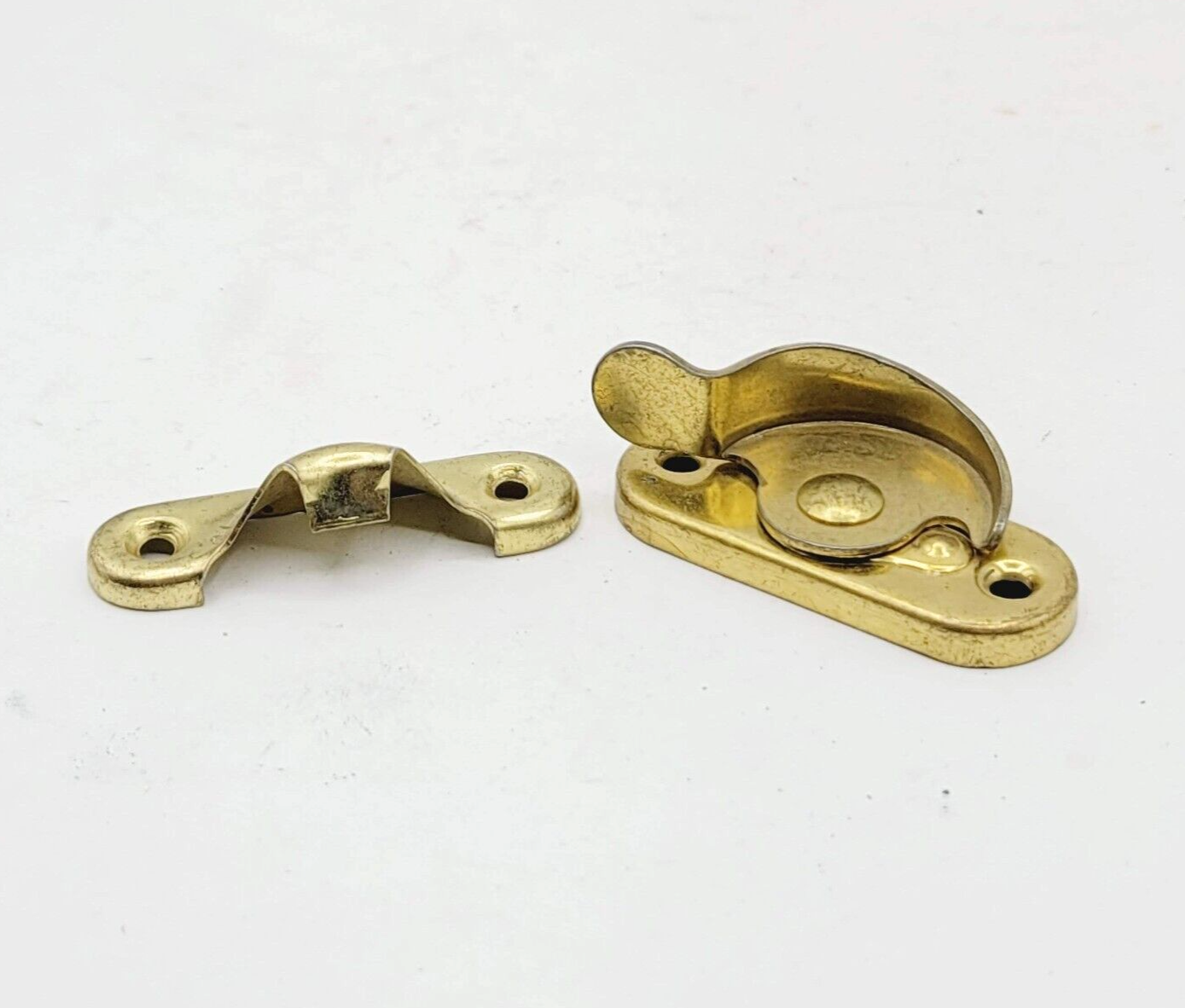 Vintage Brass Window Sash Lock with Catch Keeper  Salvage Reclaimed 57