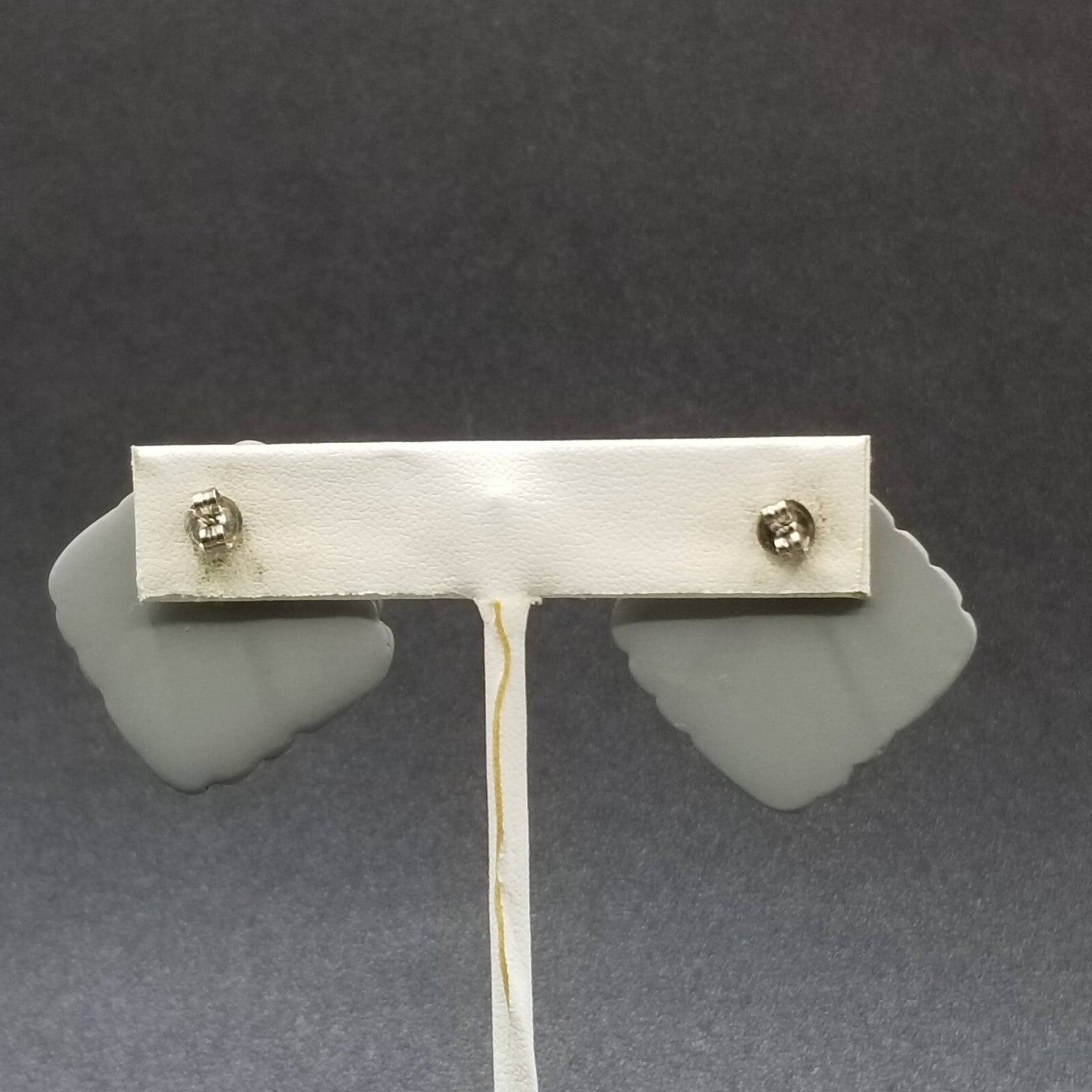 Vintage 1980's Pierced Earrings Gray Acrylic Square Geometric Drop Stud 1 1/4"