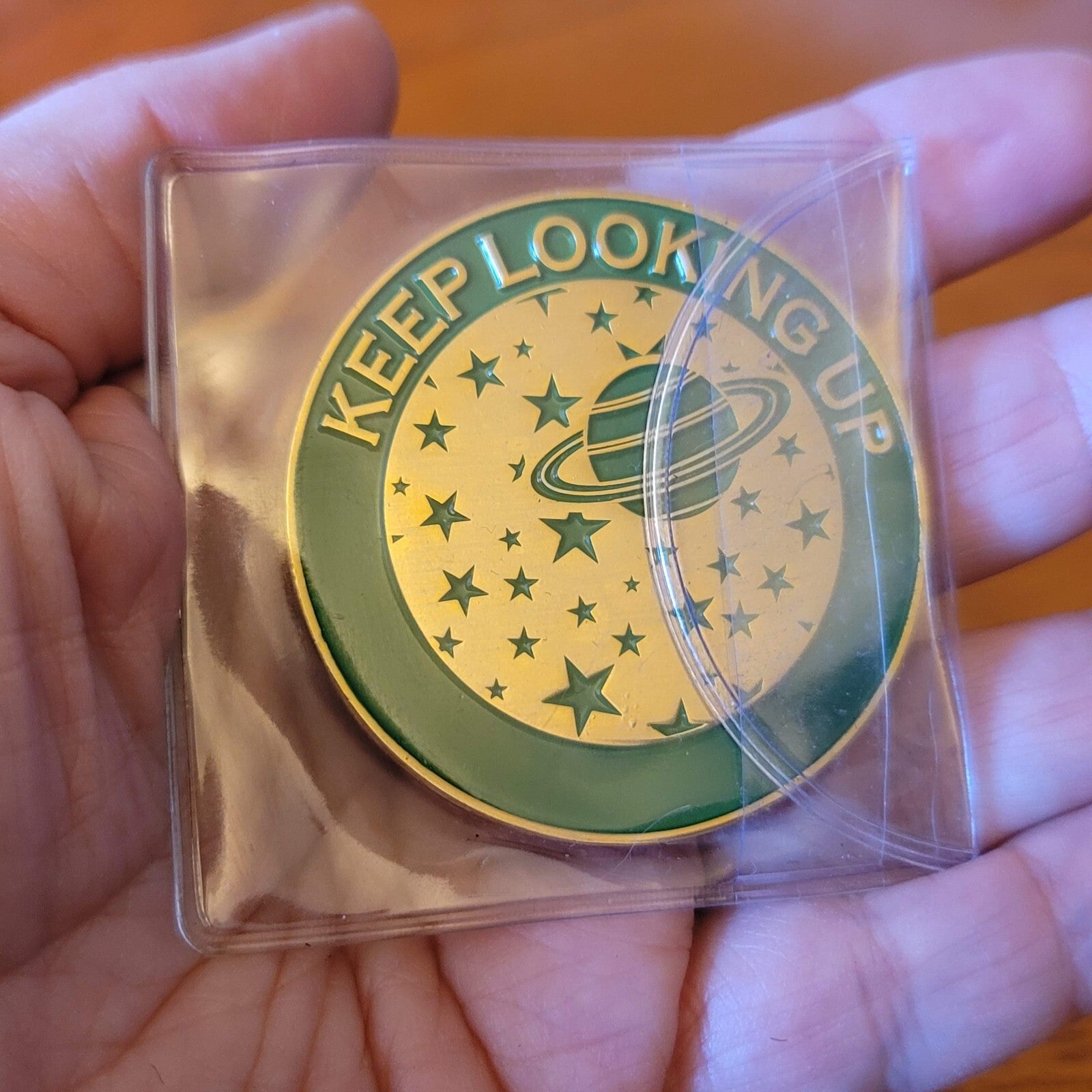 Please Forward Token Lot Coin Medal Gold tone Green Enamel Lot of 9 / 2"