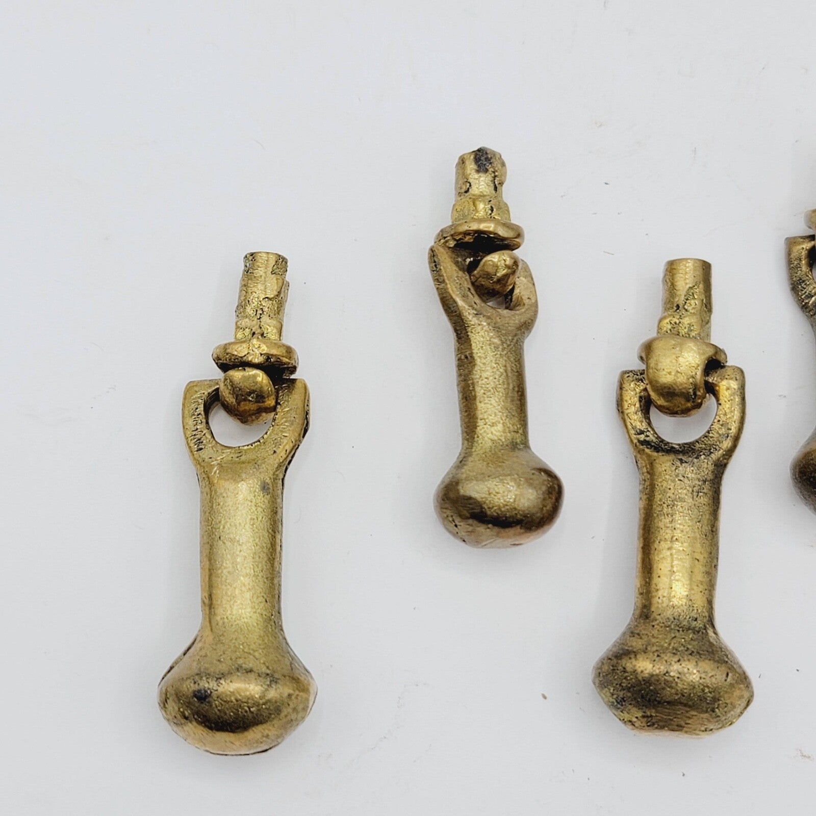 Set of 6 Vintage Brass Drawer Pulls Salvage Hardware Parts