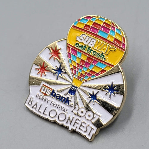 2007 Balloon Fest Derby Festival US Bank Collectors Lapel Enamel Pin 1.25"