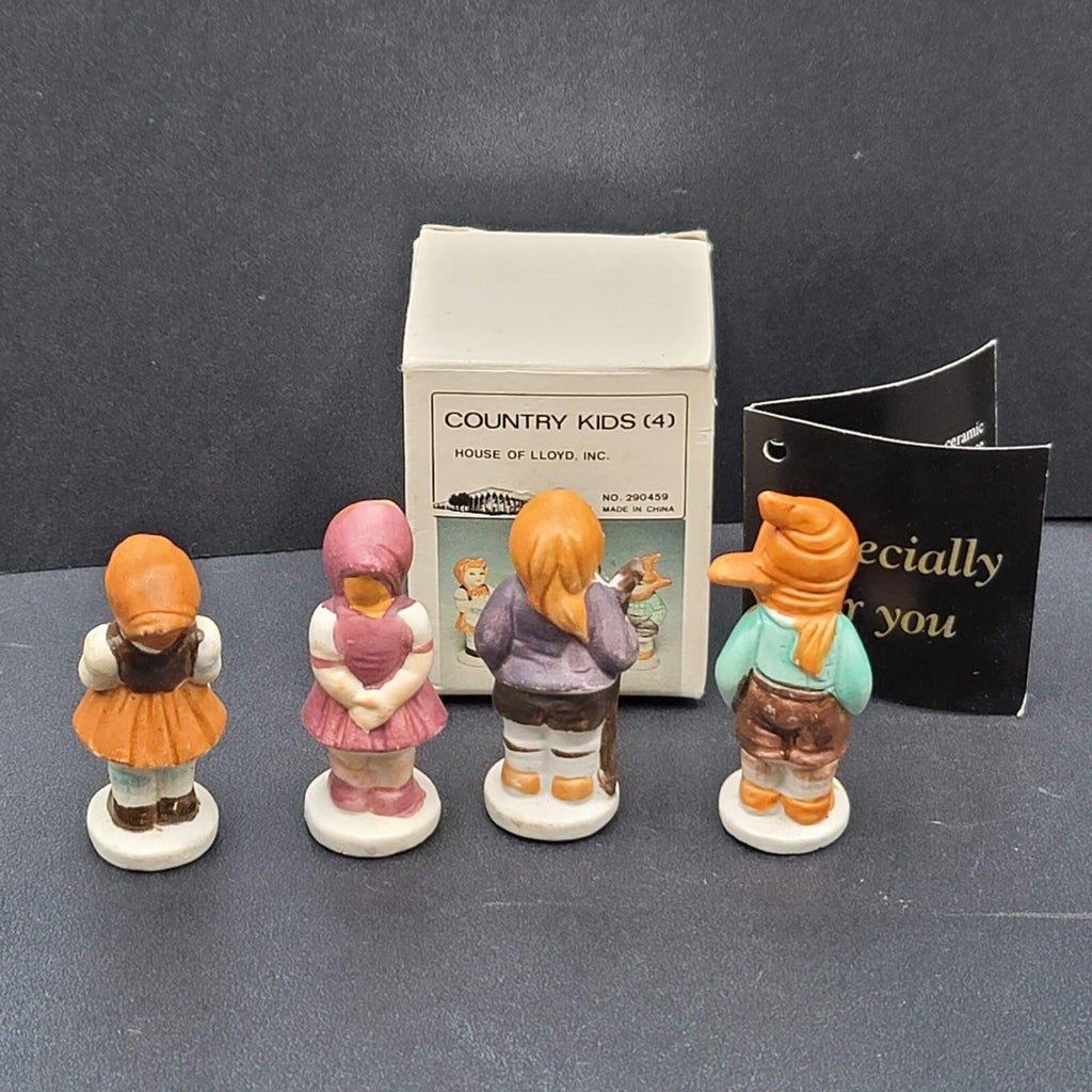 Vintage House of Lloyd Ceramic 4 COUNTRY KIDS Children Christmas Village