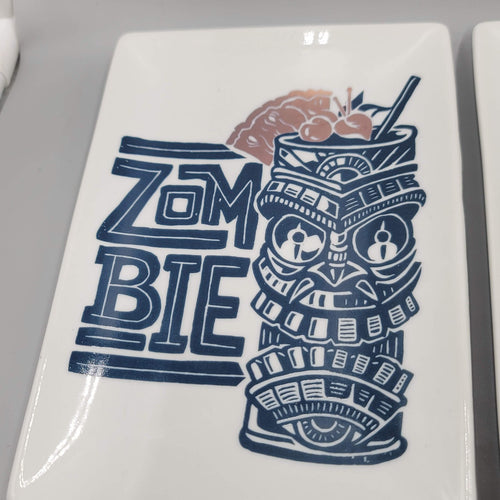 CRATE & BARREL Set Of Two DERRICK CASTLE Plate ZOMBIE MOSCOW MULE