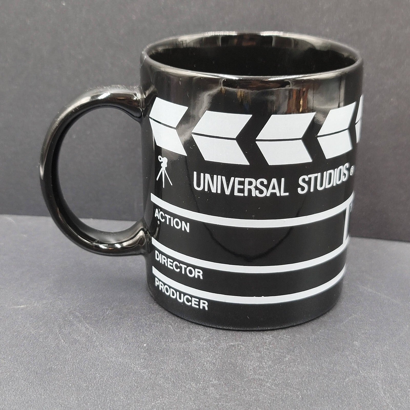 Universal Studios Coffee Mug Cup Black White Clapperboard Design