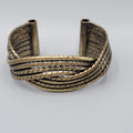 Brass Twist Cuff Bracelet Boho Statement Metal 6.5"