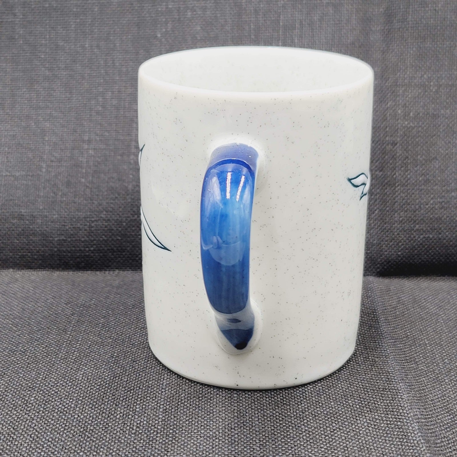 Galveston Island Coffee Mug Stoneware Cup Beach Souvenir Birds Blue Gray