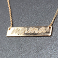 ORIGAMI OWL Necklace Rose Gold tone MAMA Bar Pendant Crystal Mom Mother 16" -18"