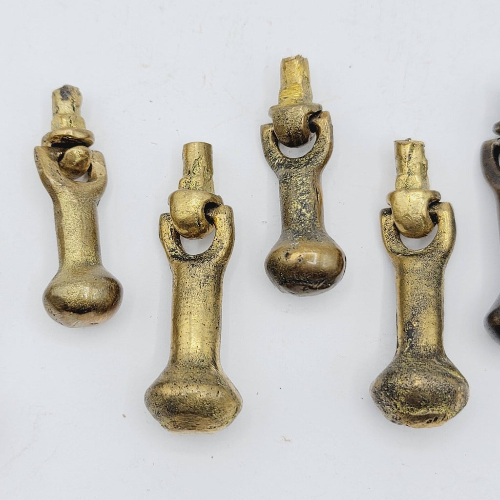Set of 6 Vintage Brass Drawer Pulls Salvage Hardware Parts