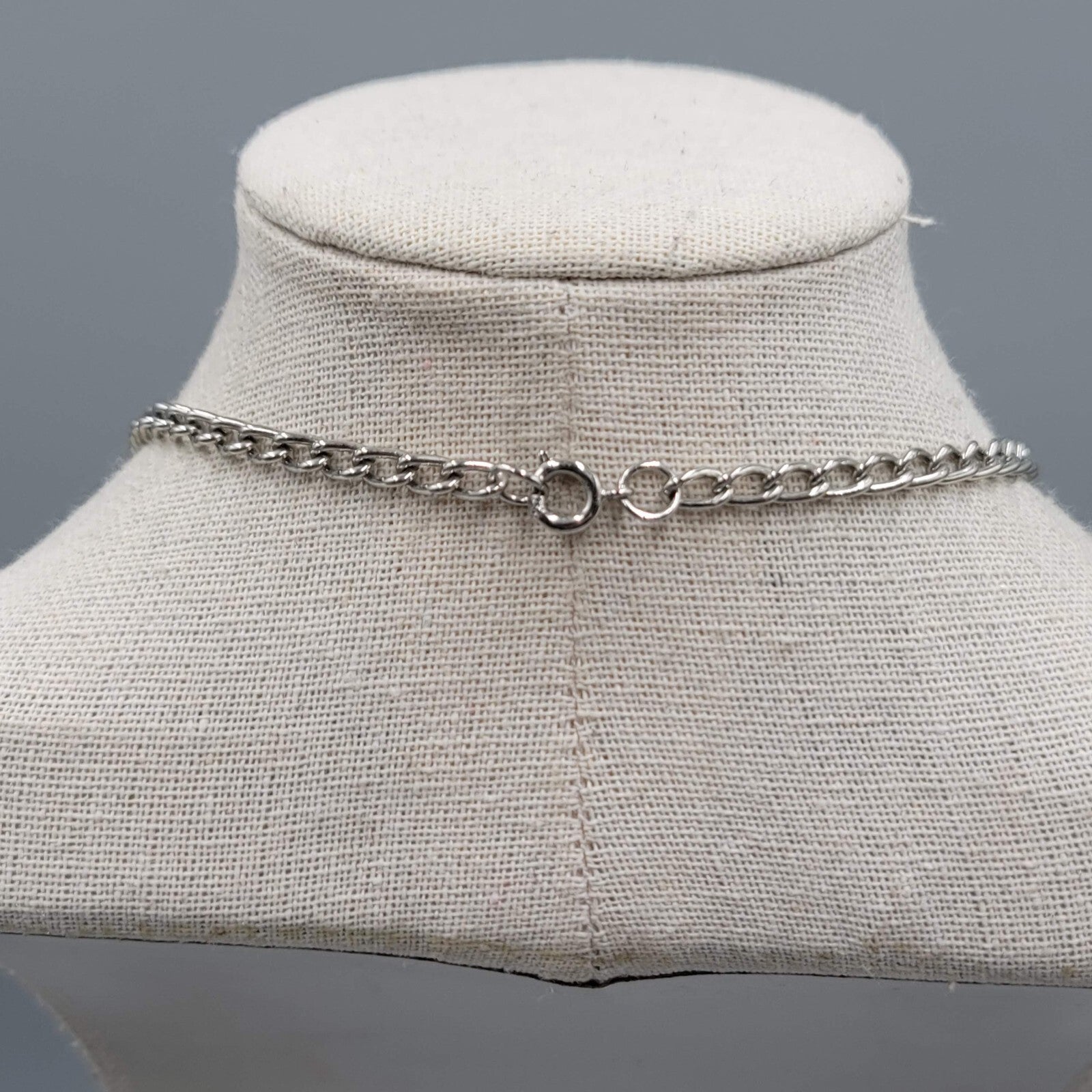 Vintage Silver tone Pendant Necklace Dangle Chains 20" Estate Costume Jewelry
