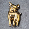 LC Brooch Liz Claiborne PIG Silver and tone Signed Pin 2"