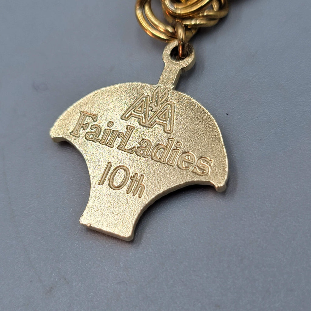 Vintage American Airlines FAIR LADIES Charm Bracelet Gold tone 7"