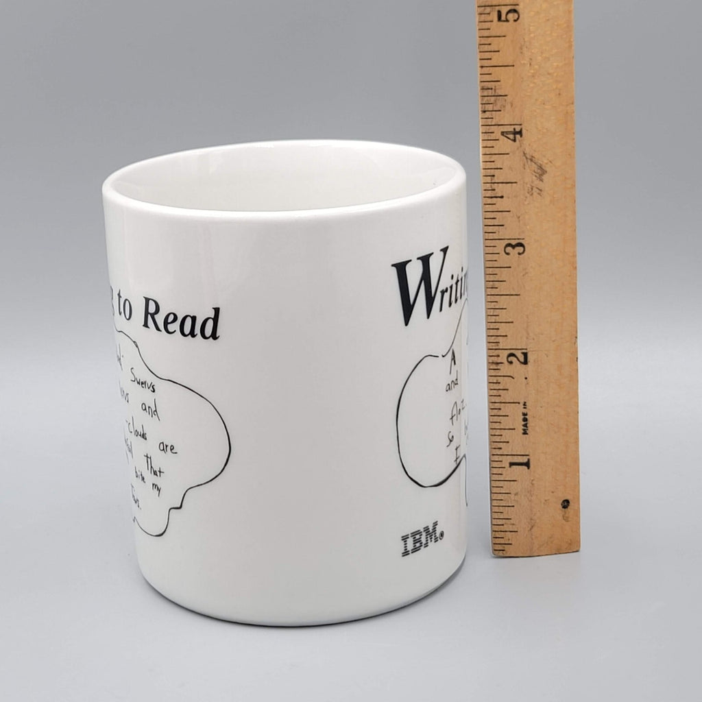 Vintage IBM Writing To Read Coffee Mug Cup Computers Technology Black White