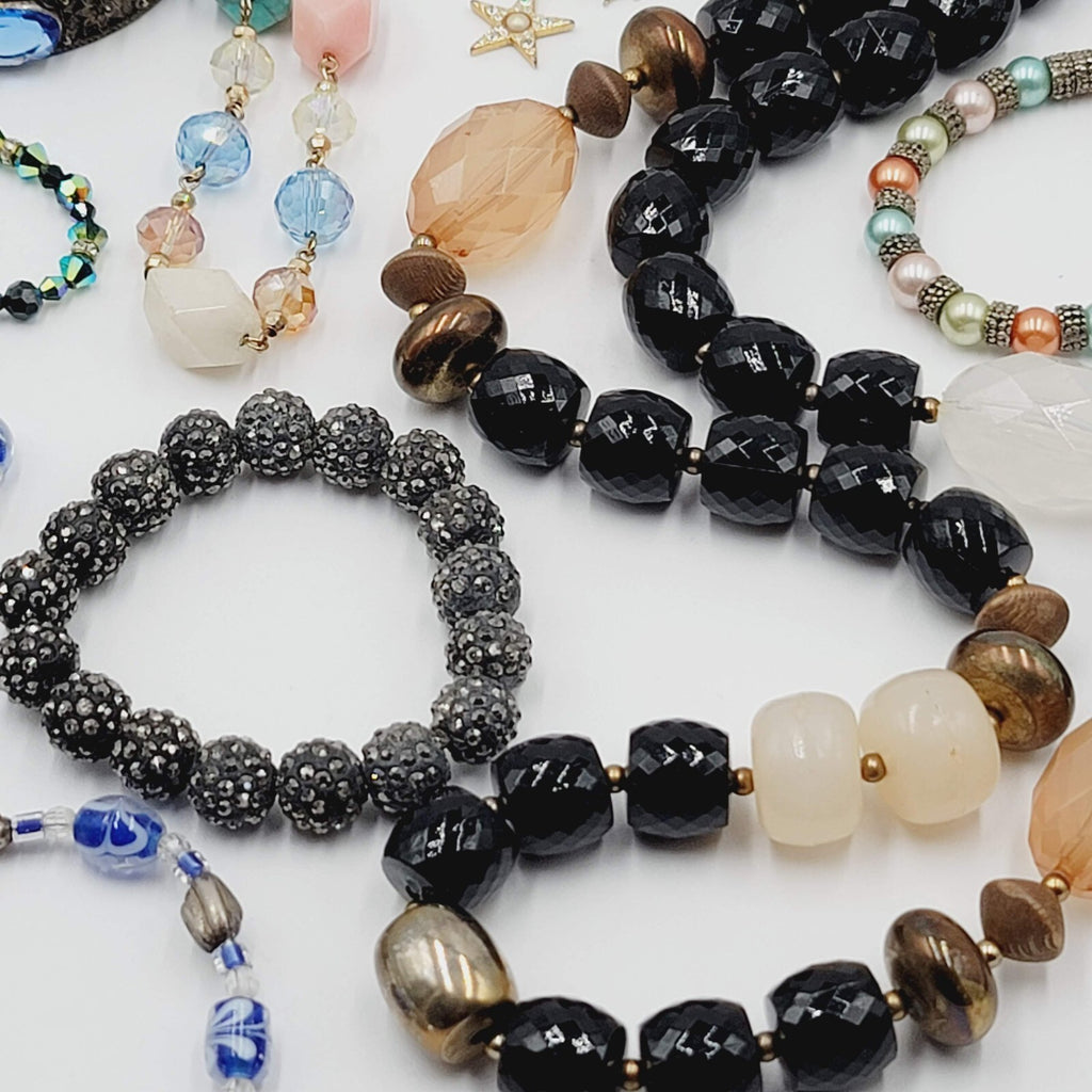 Jewelry Mixed Lot Necklace Bracelets Beaded Stones Glass