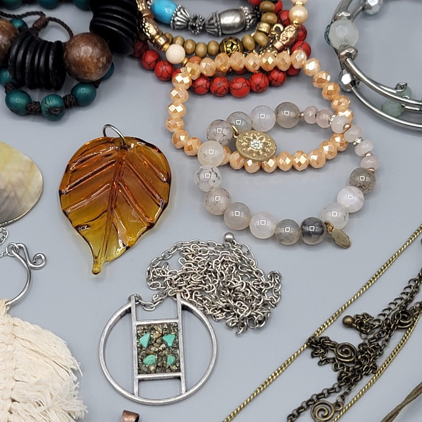 Colorful Jewelry Lot Necklaces Bracelets Earrings 38 pcs ALL WEARABLE or RESALE
