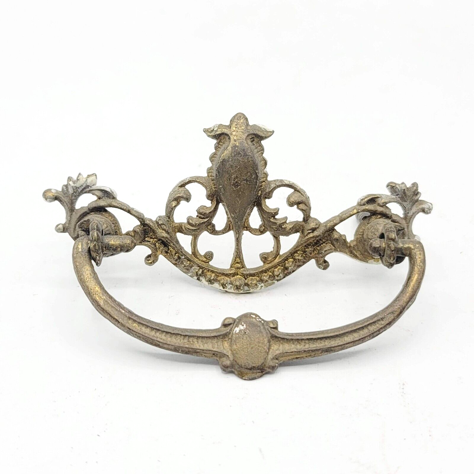 Vintage SINGLE Brass Drawer Pull Handle Gold Salvage 3"