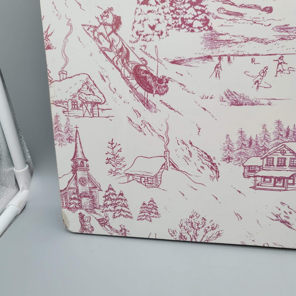Chateau Cork Placemats Set of 4 Red Winter Scene 15.5" x 11.25"