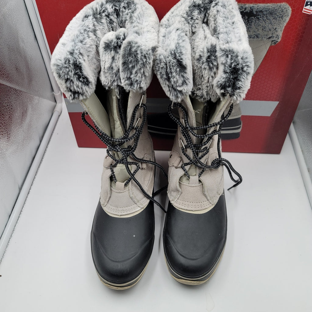 Khombu Emily Suede Leather Faux Fur Winter Snow Boot Sz 7 Grey