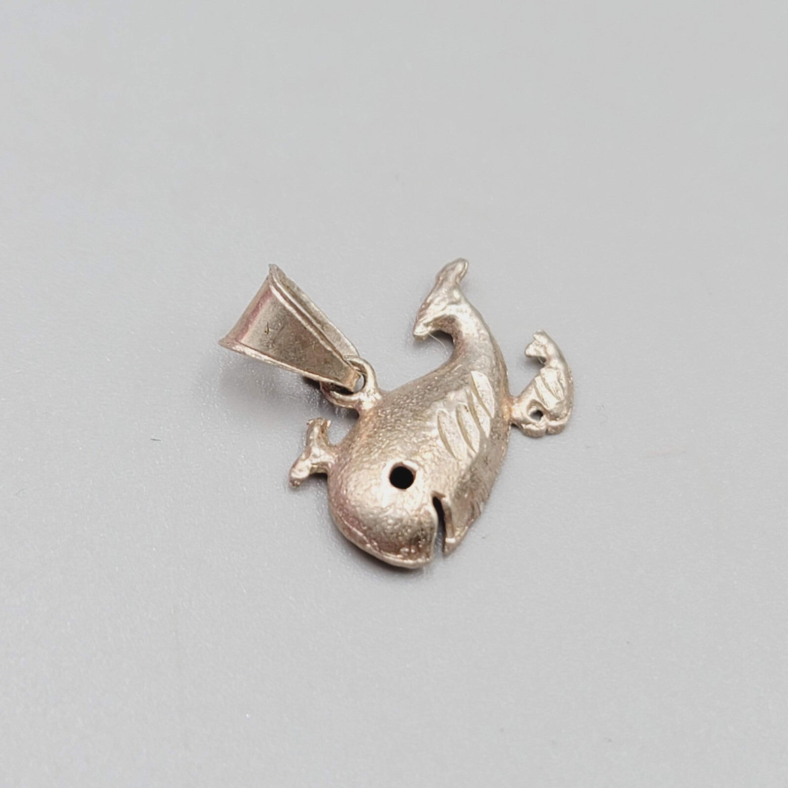 Vintage Sterling Silver Whale Pendant Made in Mexico 5/8"