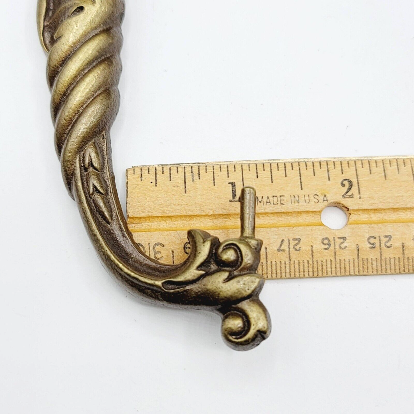Vintage Large Ornate Brass Bail Pull for 4" Pull Handle Replacement