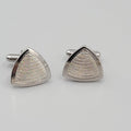 Vintage Silver tone Mens Cufflinks Etched Triangle Mens Estate Jewelry 3/4"