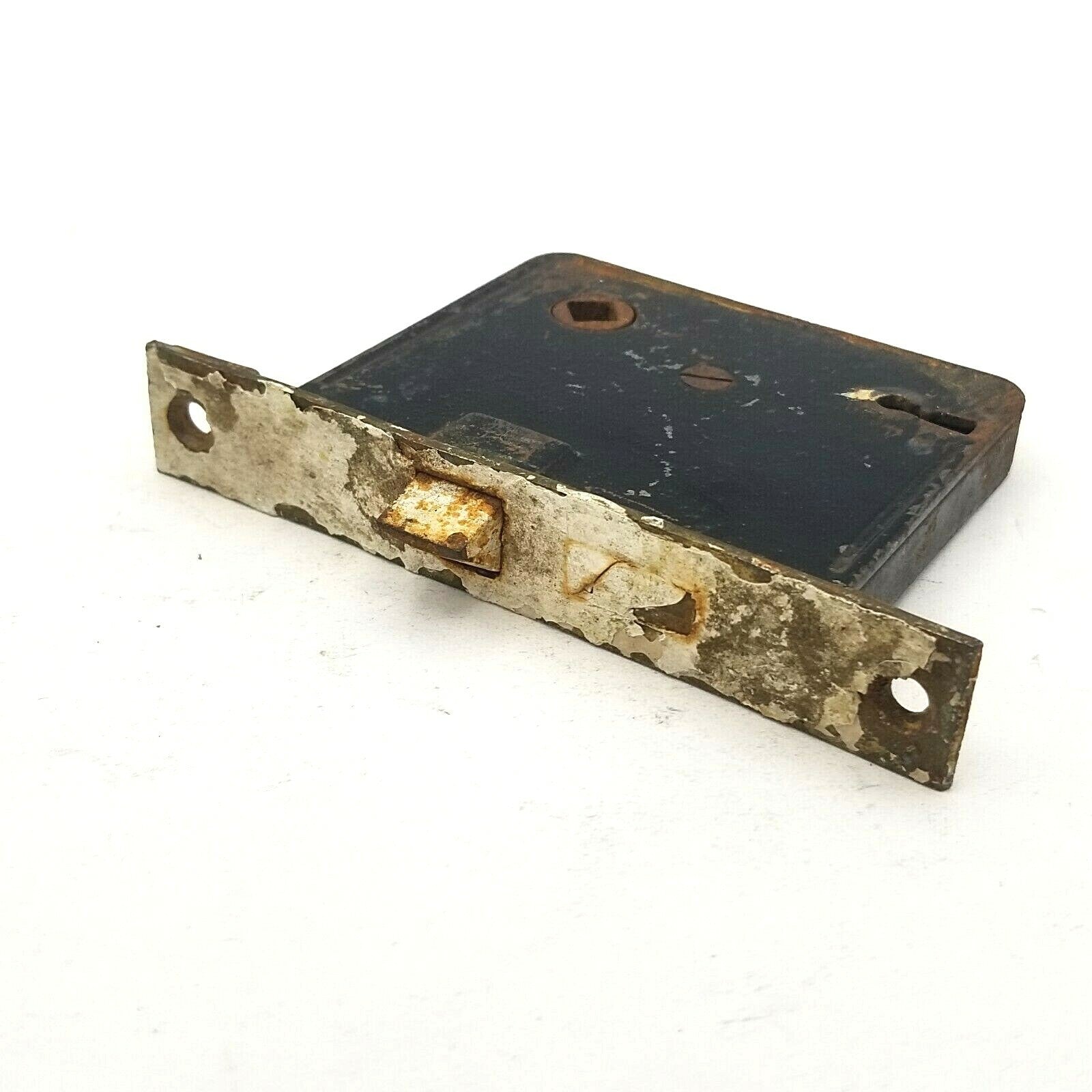 Vintage Cast Iron Door Mortise Lock Salvage Hardware Skeleton Key hole  B154