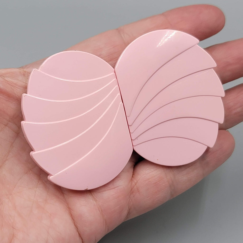 Vintage Belt Buckle Pink Plastic Mid Century