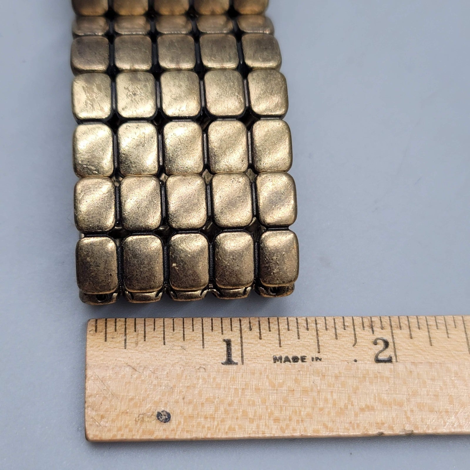 Bronze tone Elastic Bracelet 1 3/8 in Wide and  in
