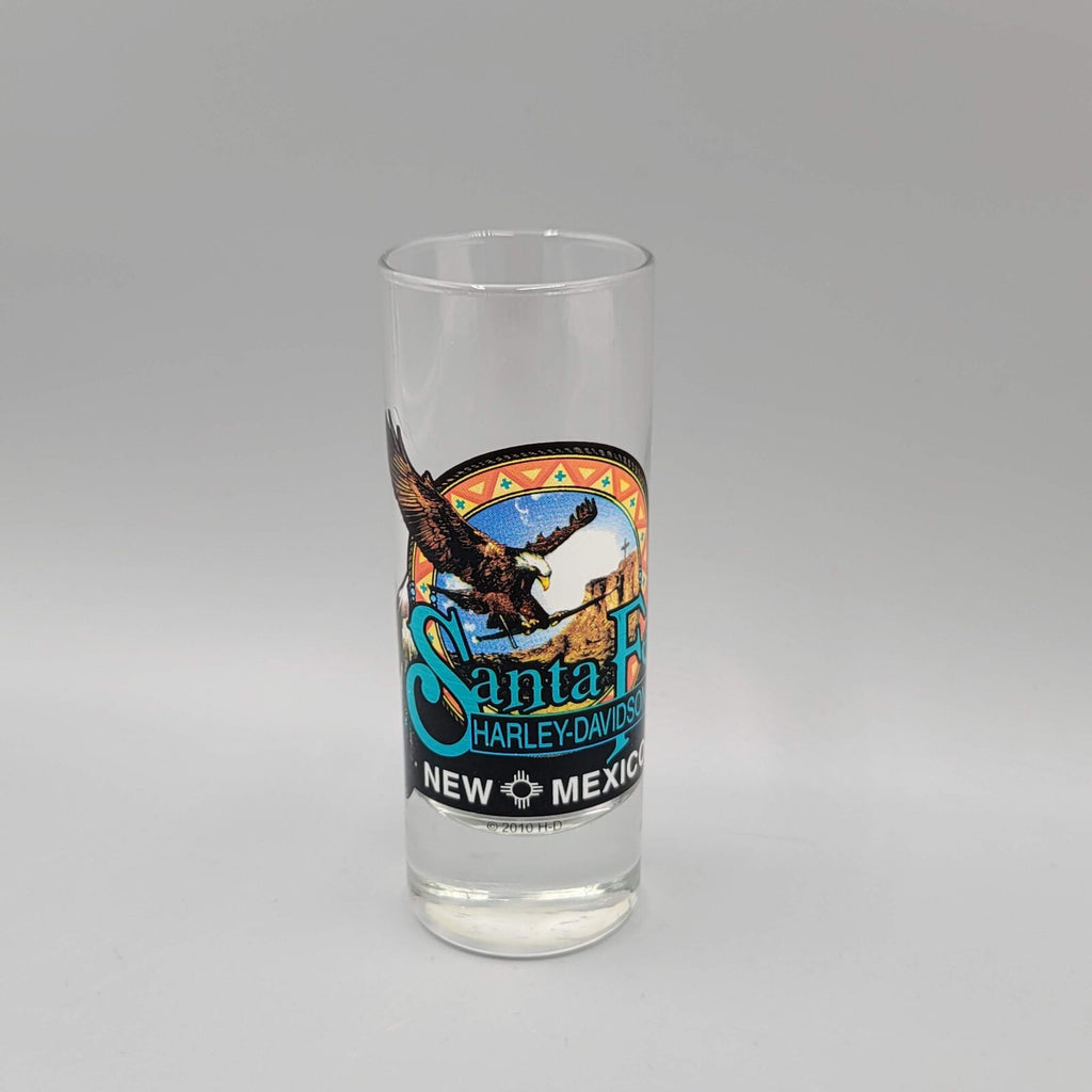 Santa Fe Harley Davidson New Mexico Tall Shot Glass Shooter 4 in