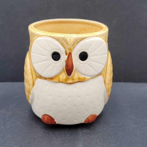 Ceramic 3D Owl Coffee Mug Hand Painted Kitsch Cute
