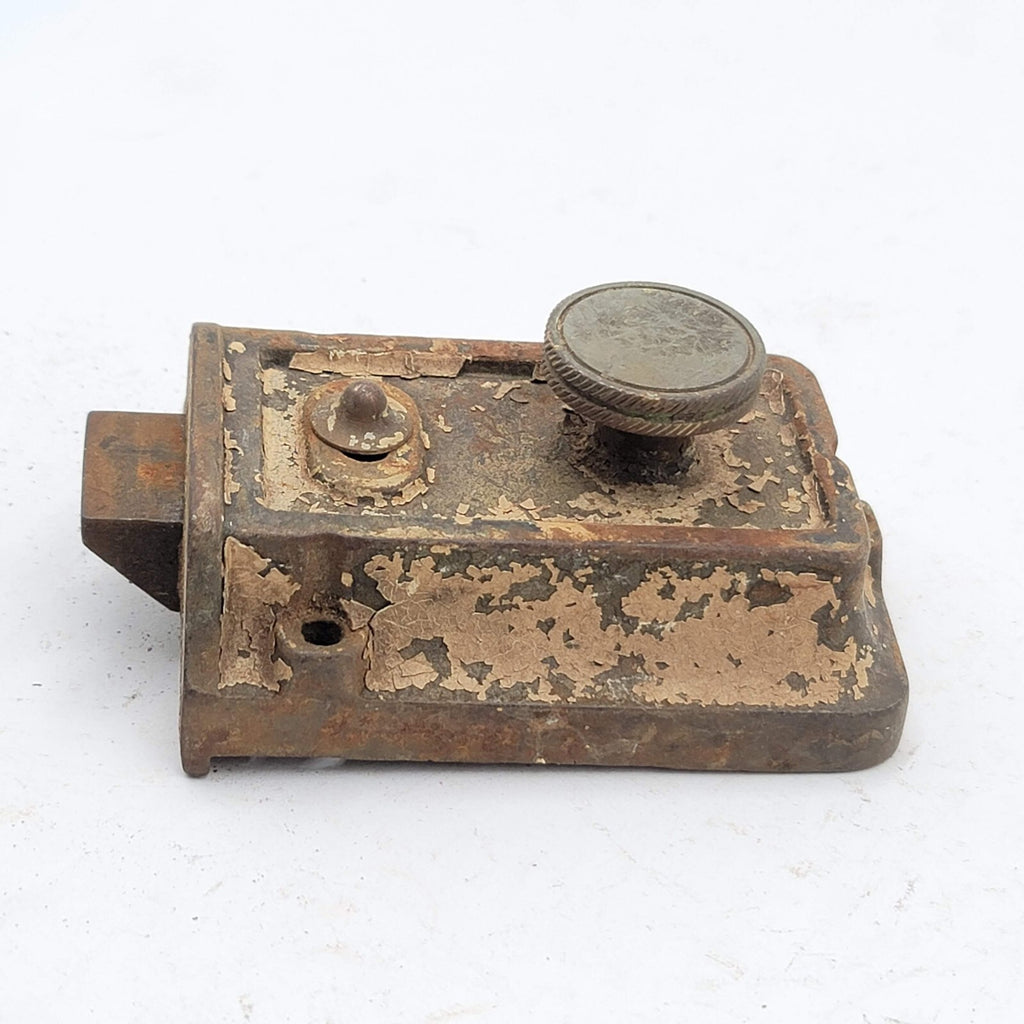 Vintage Surface Rim Night Lock Latch No Keeper Salvage Shabby Chic