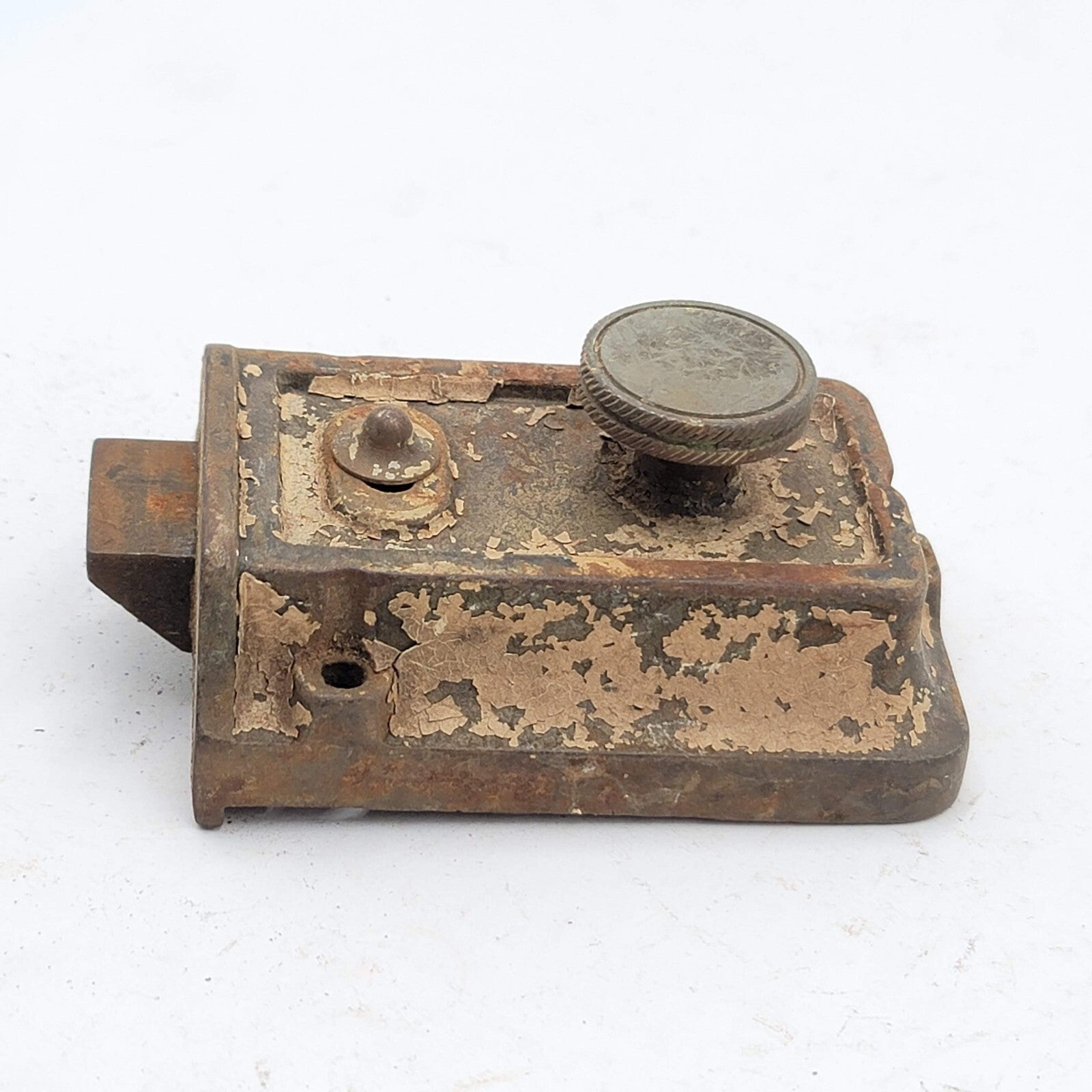Vintage Surface Rim Night Lock Latch No Keeper Salvage Shabby Chic