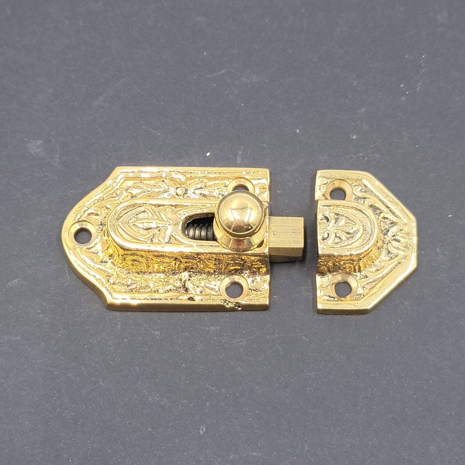 Vintage Ornate Brass Window Sash Lock with Catch Keeper Reproduction
