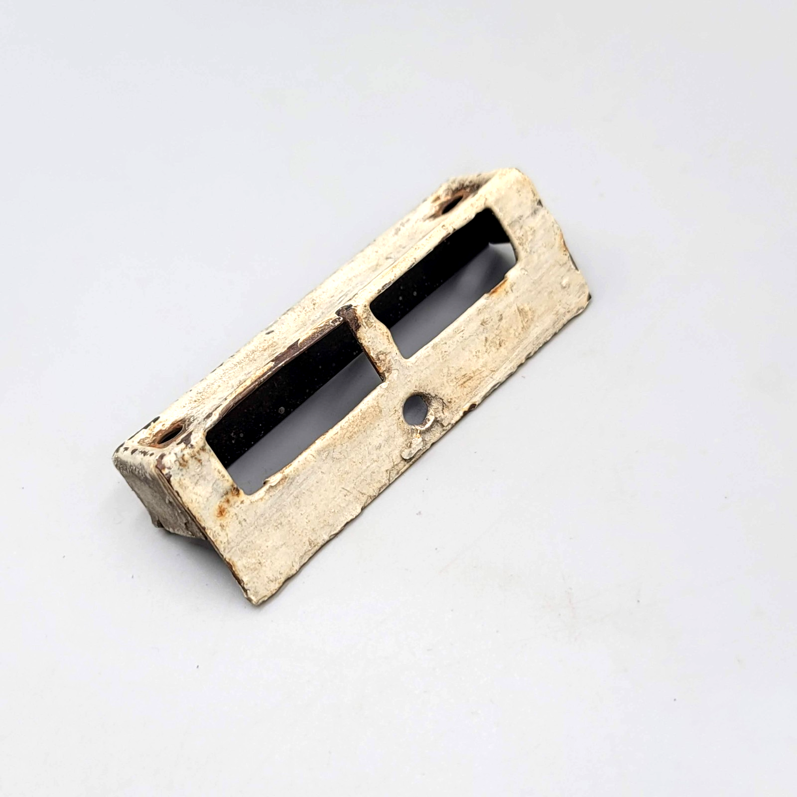 Vintage Surface Mount Lock Keeper Reclaimed Salvage Replacement Part Steel Gold