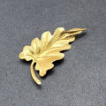 Vintage Monet Brooch Gold Plated Leaf Pin Estate 2 3/8" long Signed