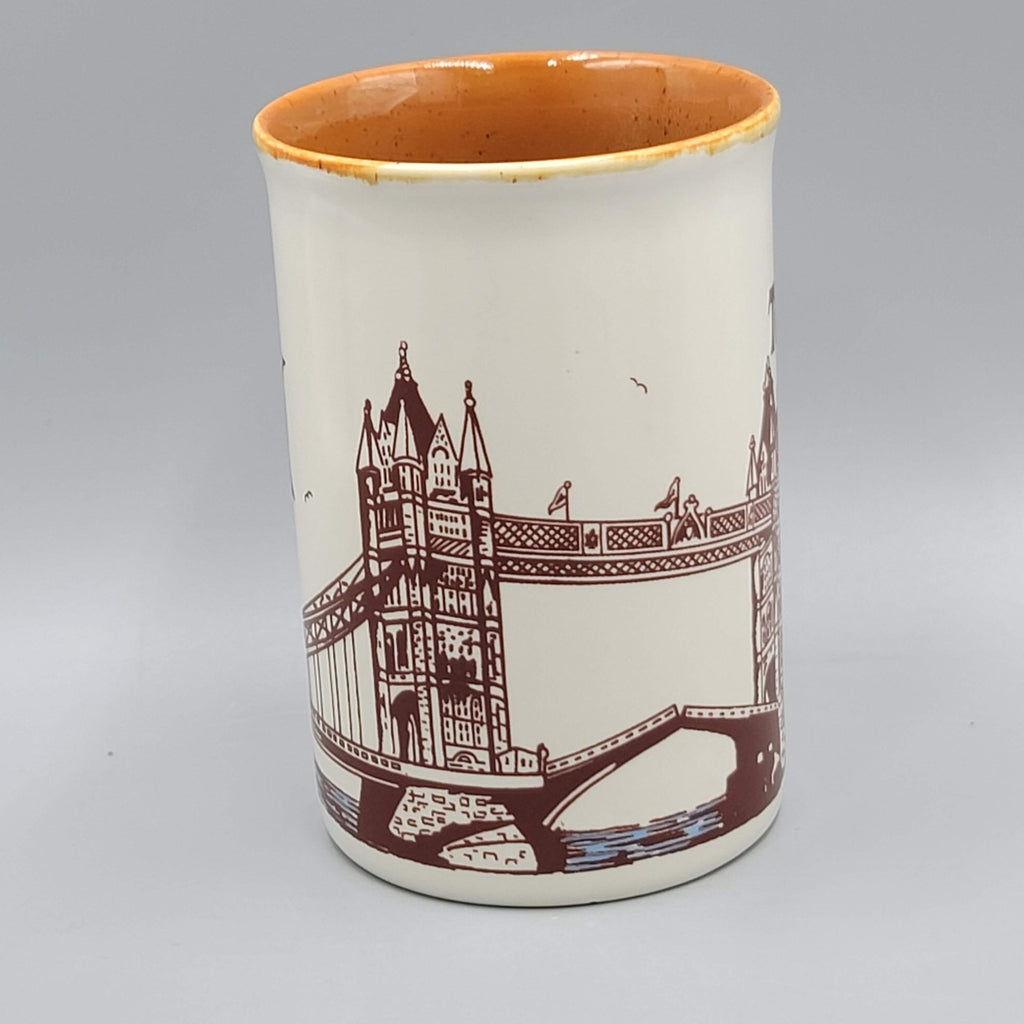 Vintage Tower Bridge Coffee Mug Tea Cup Tan Ceramic