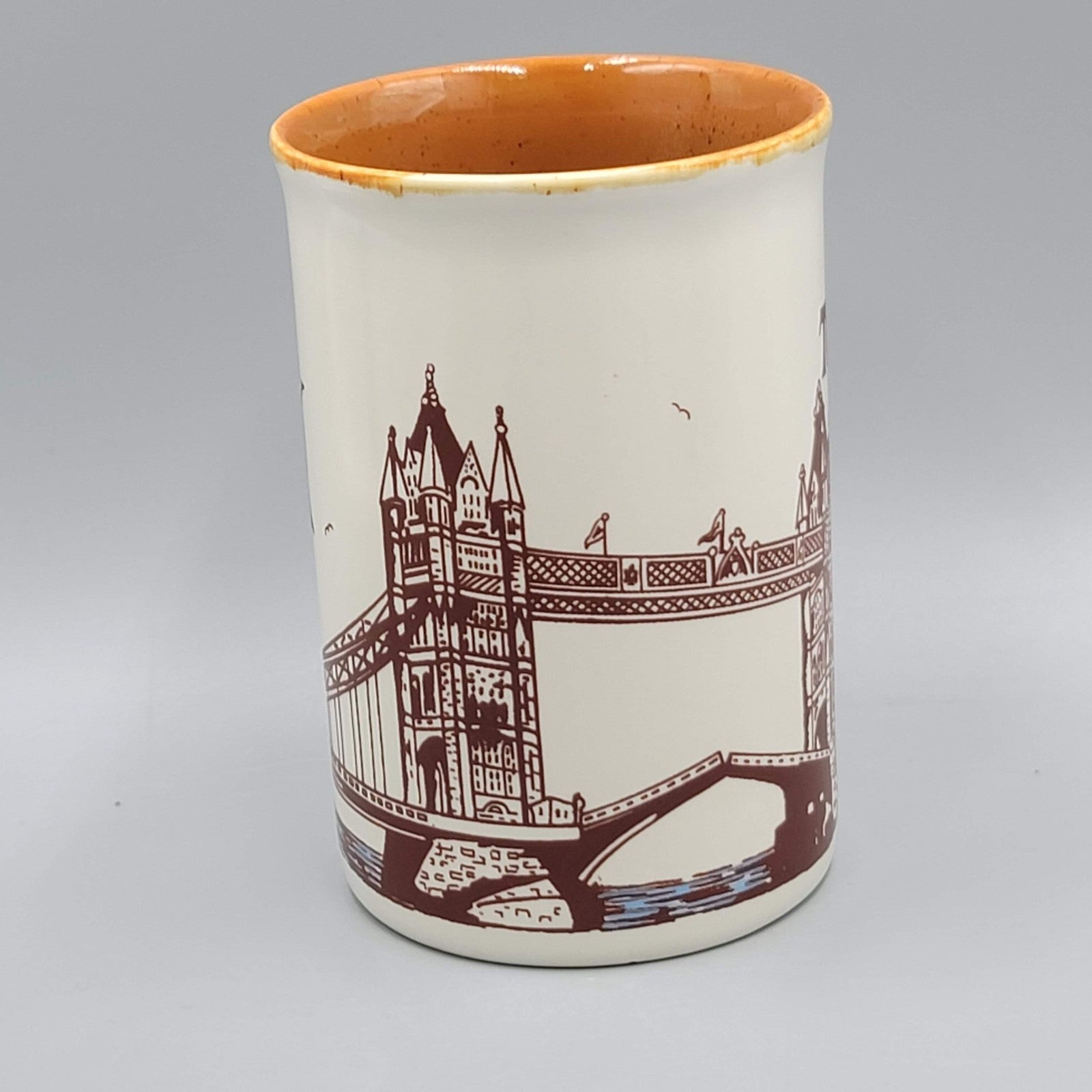 Vintage Tower Bridge Coffee Mug Tea Cup Tan Ceramic