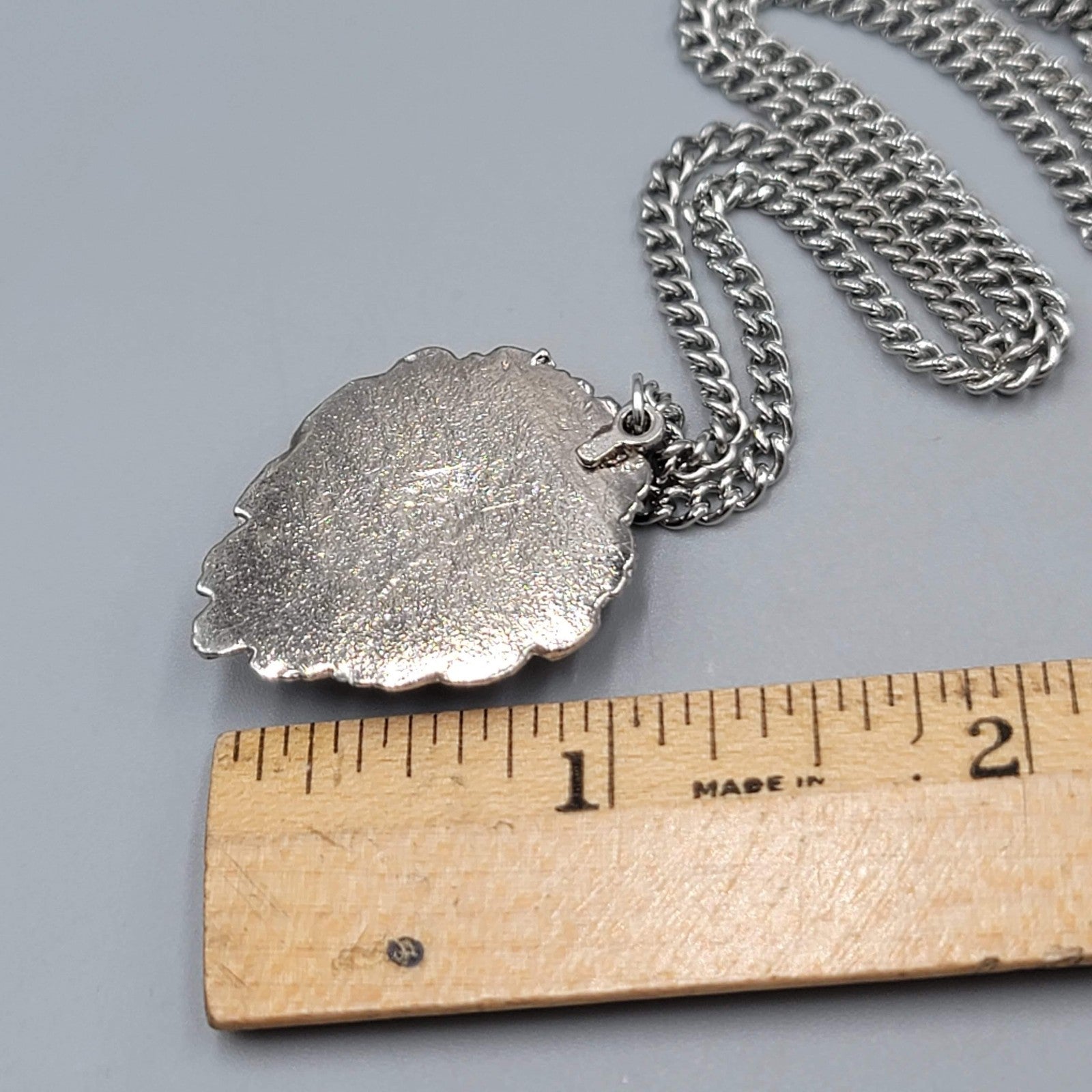 Lion Head Pendant Necklace Silver Tone 24" Chain Men's Hip Hop Statement Jewelry