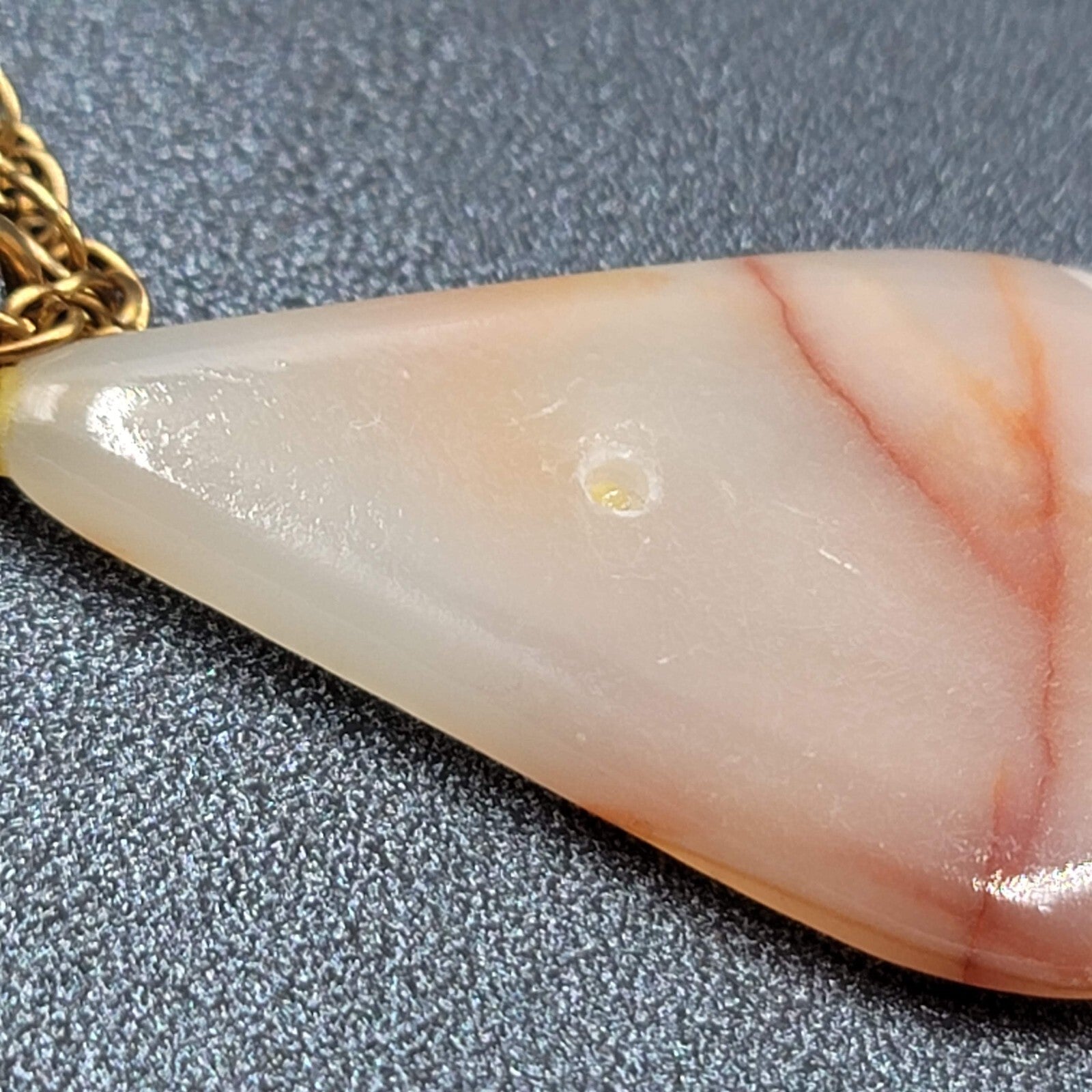 Vintage Stone Pendant Necklaces Lot of 2 Gold tone Chains 24 in