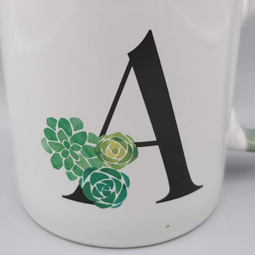 Coffee Mug DesignPac Gifts Floral Monogram Letter A 20 oz Ceramic Large