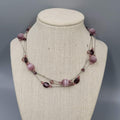 lia sophia Necklace Purple Glass Cats Eye Station Bead 16"-18"