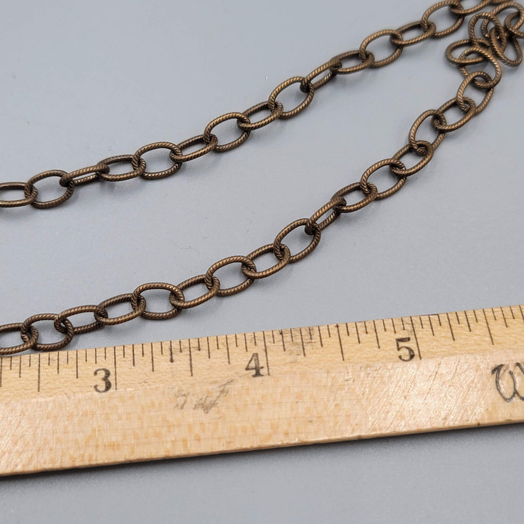Vintage Bronze Chain Necklace Sea Turtle Sand Dollar Charms Imagine 18"